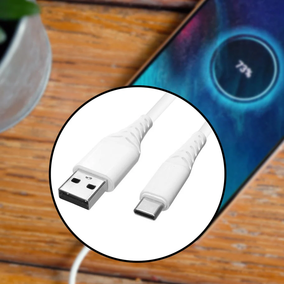Generic: (Low Cost) Type-C USB Data Cable Black/White - Image 3