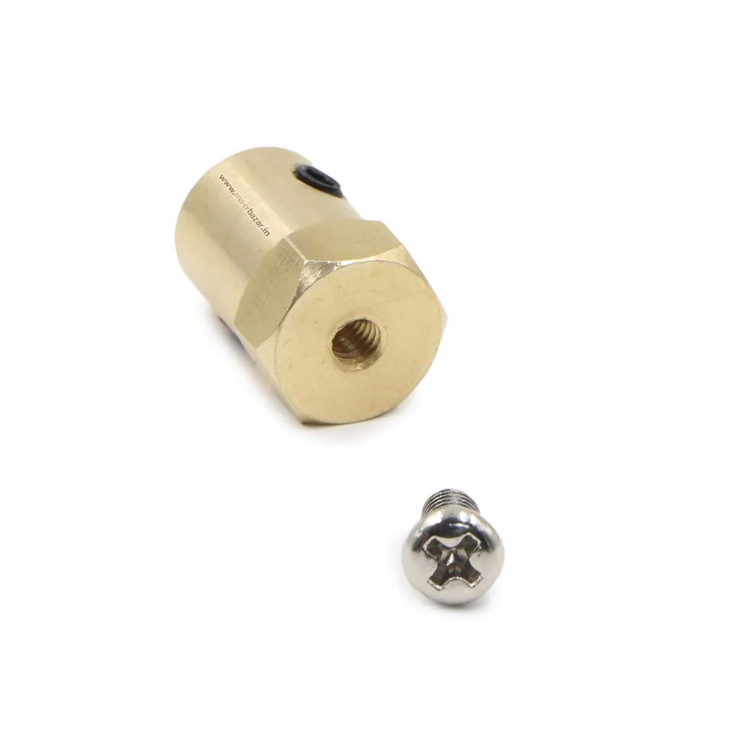 Hexagonal Brass Shaft Coupling for Robot Smart Car Motor Wheel - Image 24