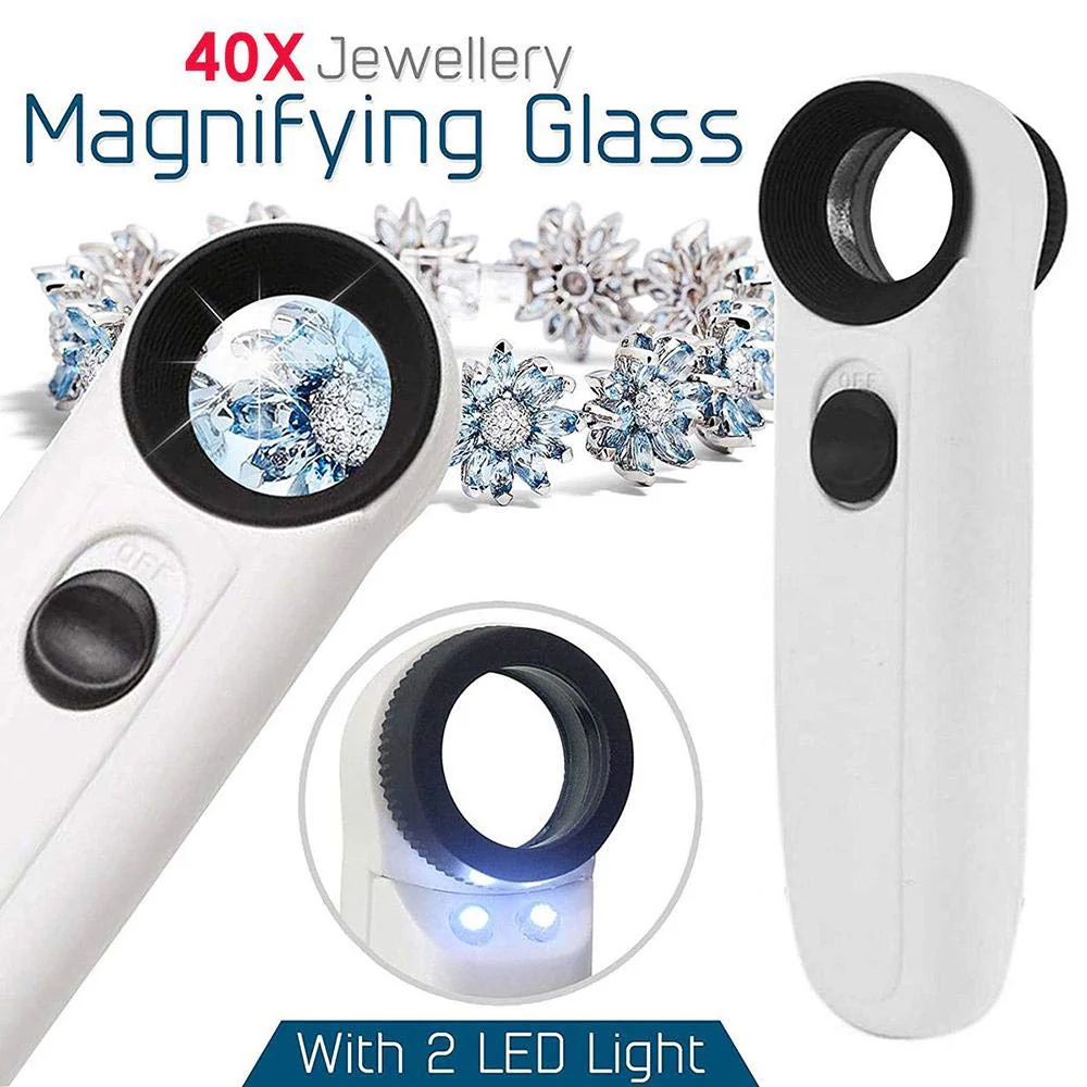 High Power 40x 2040 Lighted Magnifying Glass Hand Held Magnifier for Close Inspection of PCB. - Image 4