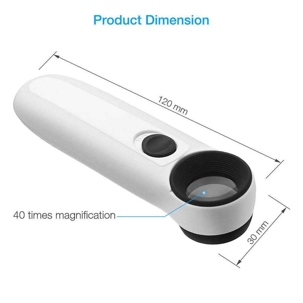 High Power 40x 2040 Lighted Magnifying Glass Hand Held Magnifier for Close Inspection of PCB. - Image 6