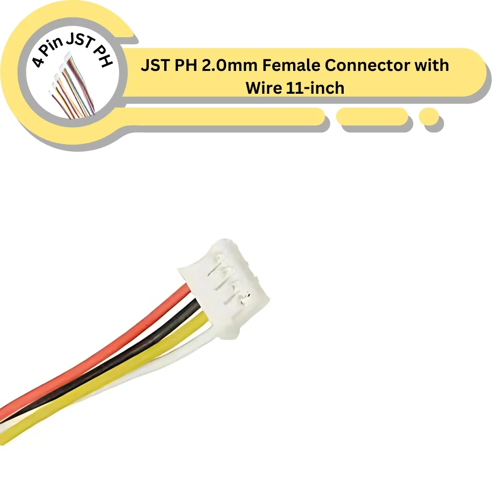 JST PH 2.0mm Female Connector with Wire 11-inch - Image 6