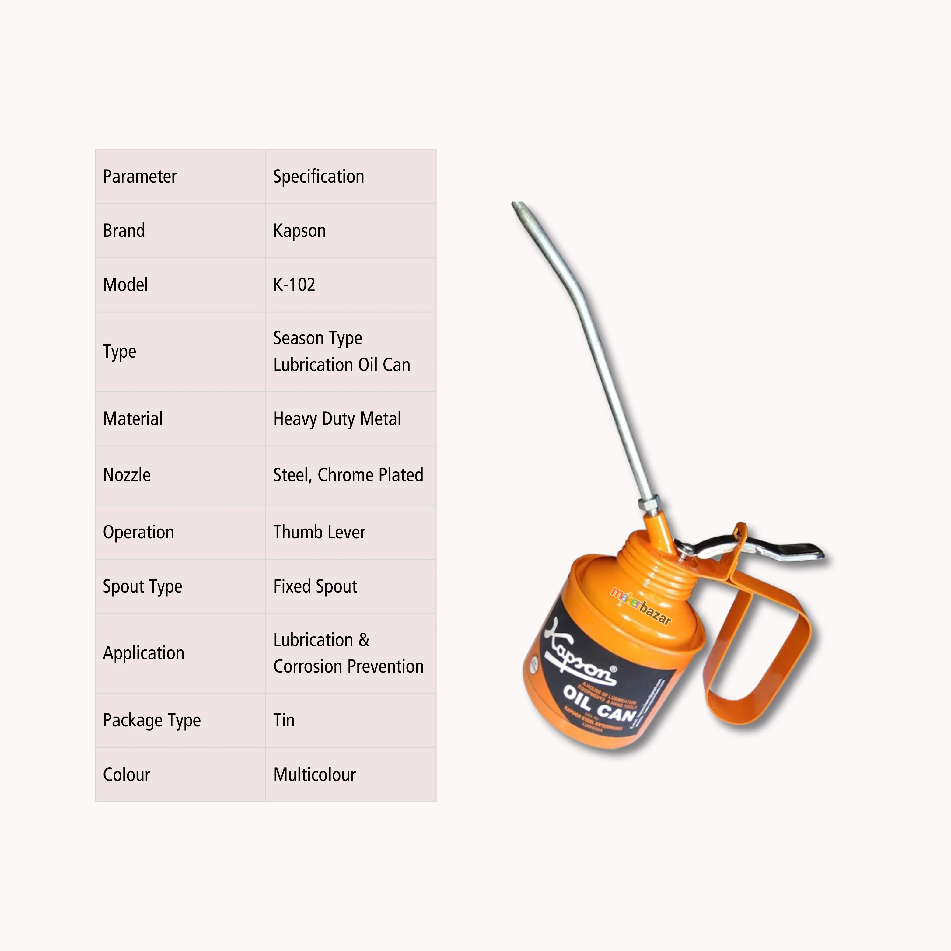 Kapson Heavy Duty Manual Lubrication Oil Can - Image 3