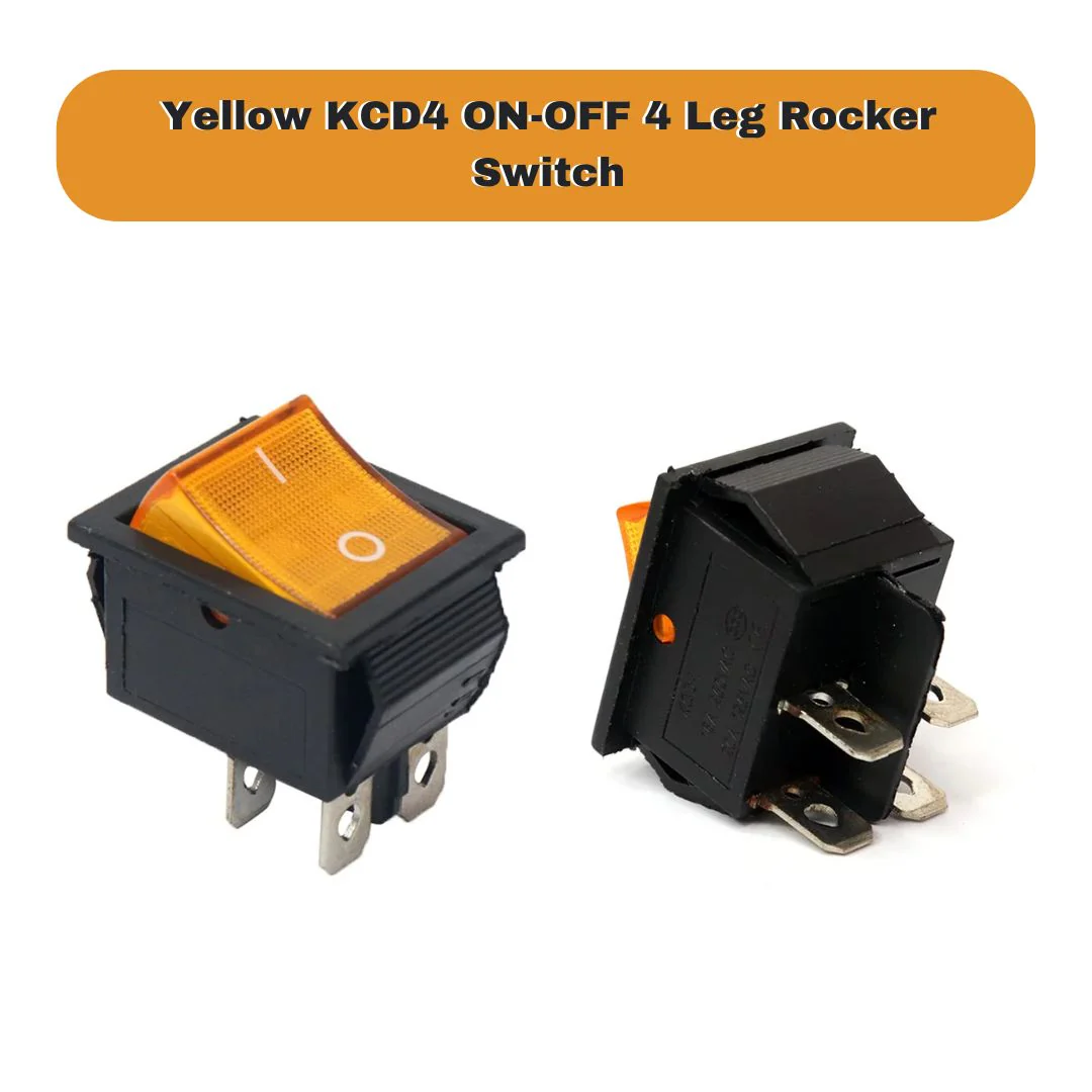 KCD4 16A 250V DPST ON-OFF 4 Leg Rocker Switch - Image 3