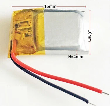 KP: 401015 Lipo Battery - Single Cell 3.7 V 40mAh Lithium Polymer Battery - Image 2