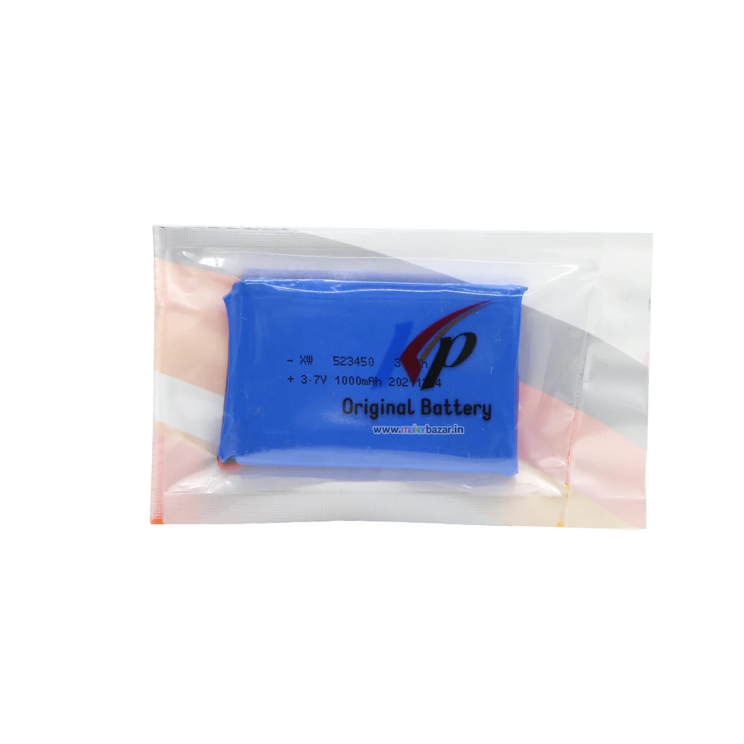 KP: 3.7V 1000mAh Lipo Battery - Single Cell Lithium Polymer Battery [Blue] - Image 2