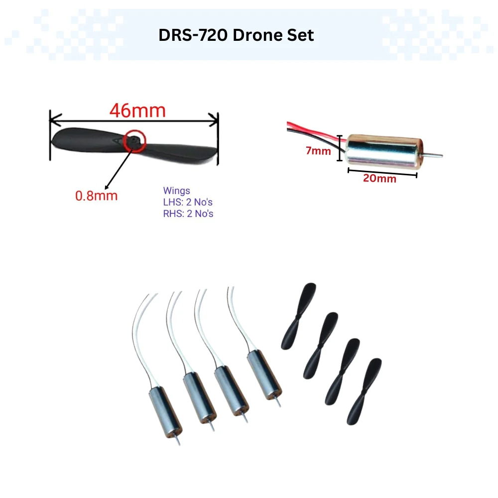 4-Pcs Coreless Micro Motors Kit with 4-Propellers for Drones/Quadcopters/RC - Image 3