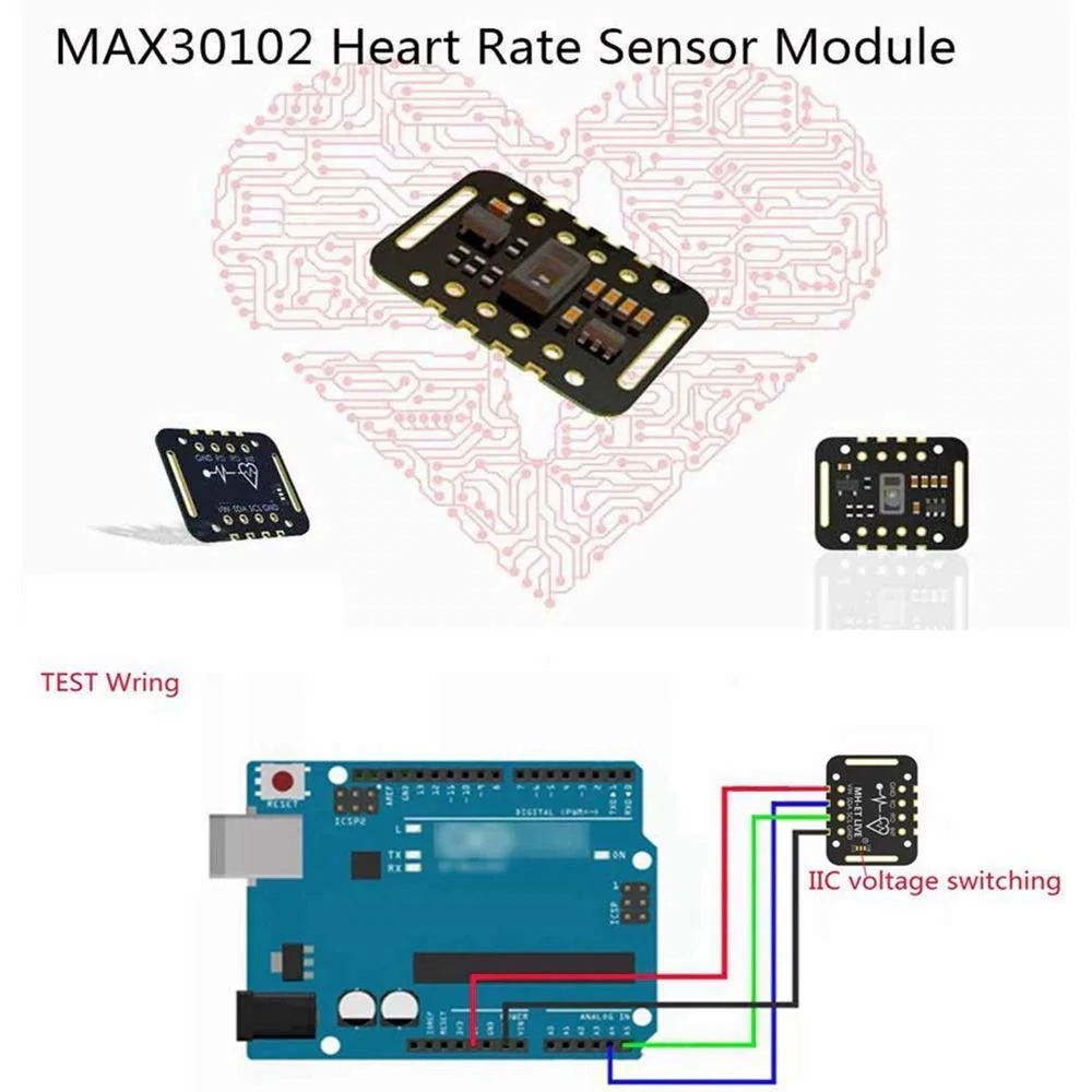 MAX30102 Heart Rate and Pulse Oximeter Sensor Module (Black) - Image 6
