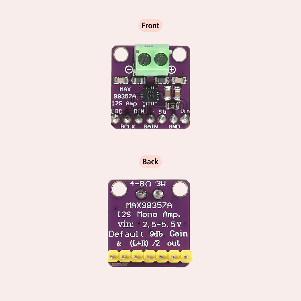 MAX98357 I2S 3W Class D Audio Decoder Module - Image 3