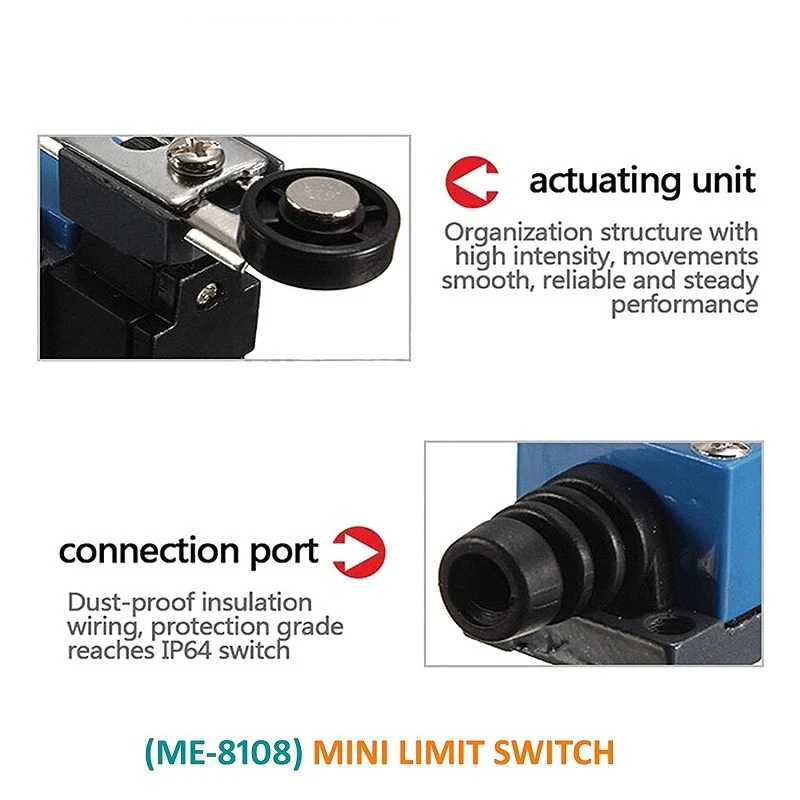 ME-8108 Rotary Adjustable Roller Lever Arm Mini Limit Switch - Image 4