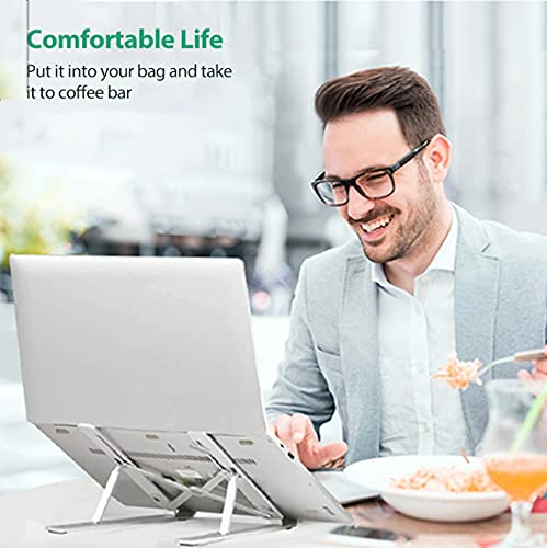 Plastic Laptop Stand for Table, Fits Tablet, Notebook, MacBook Upto 13.3 Inch with Adjustable Angle - Image 5