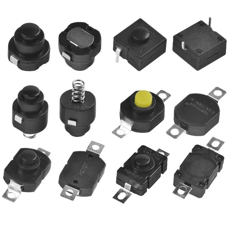 1210YD Self-Locking Torch Switch 12x10mm On-Off Button - Image 6