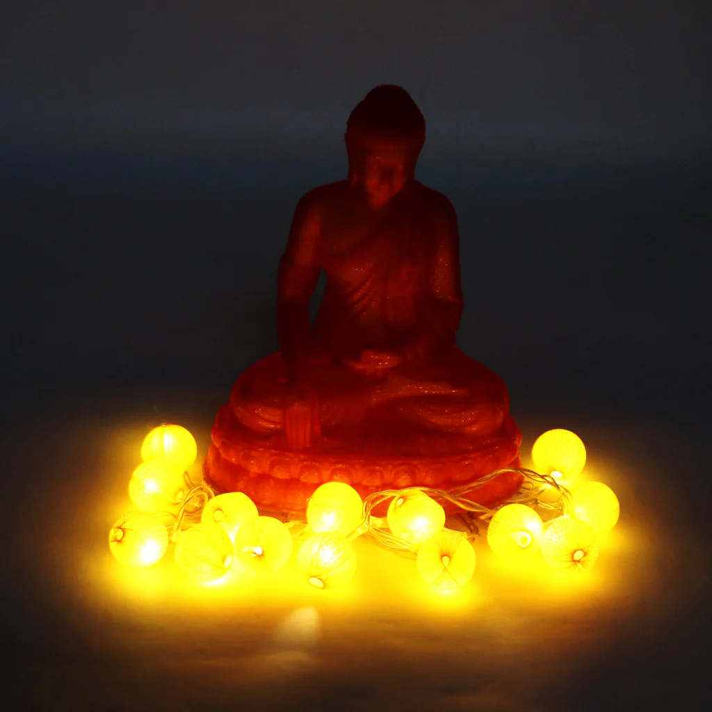 Mini Yellow Thread Balls 14 LED String Fairy Lights - Image 5