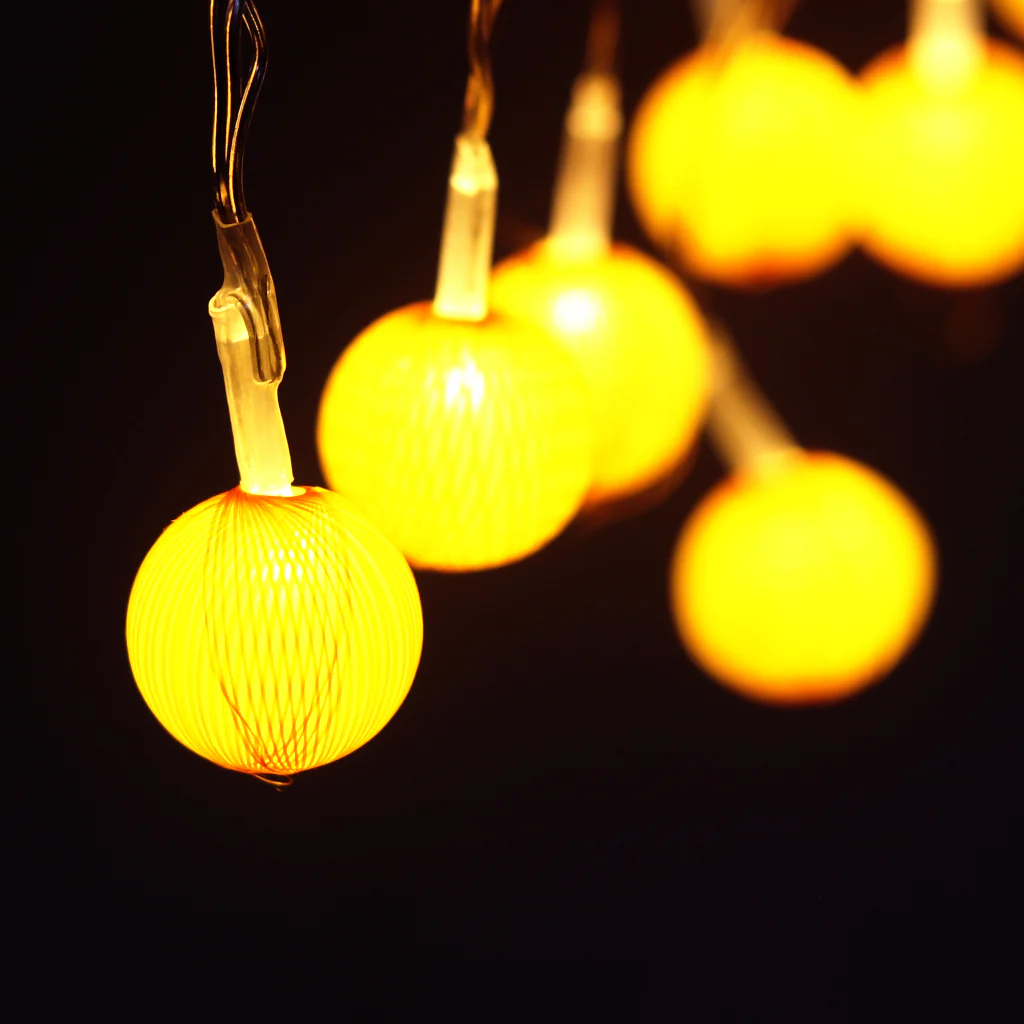 Mini Yellow Thread Balls 14 LED String Fairy Lights - Image 8
