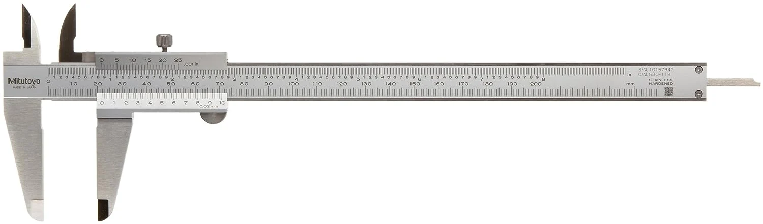 Mitutoyo: 530-118 Professional Analog Vernier Calipers 8in/200mm (Steel) - Image 7