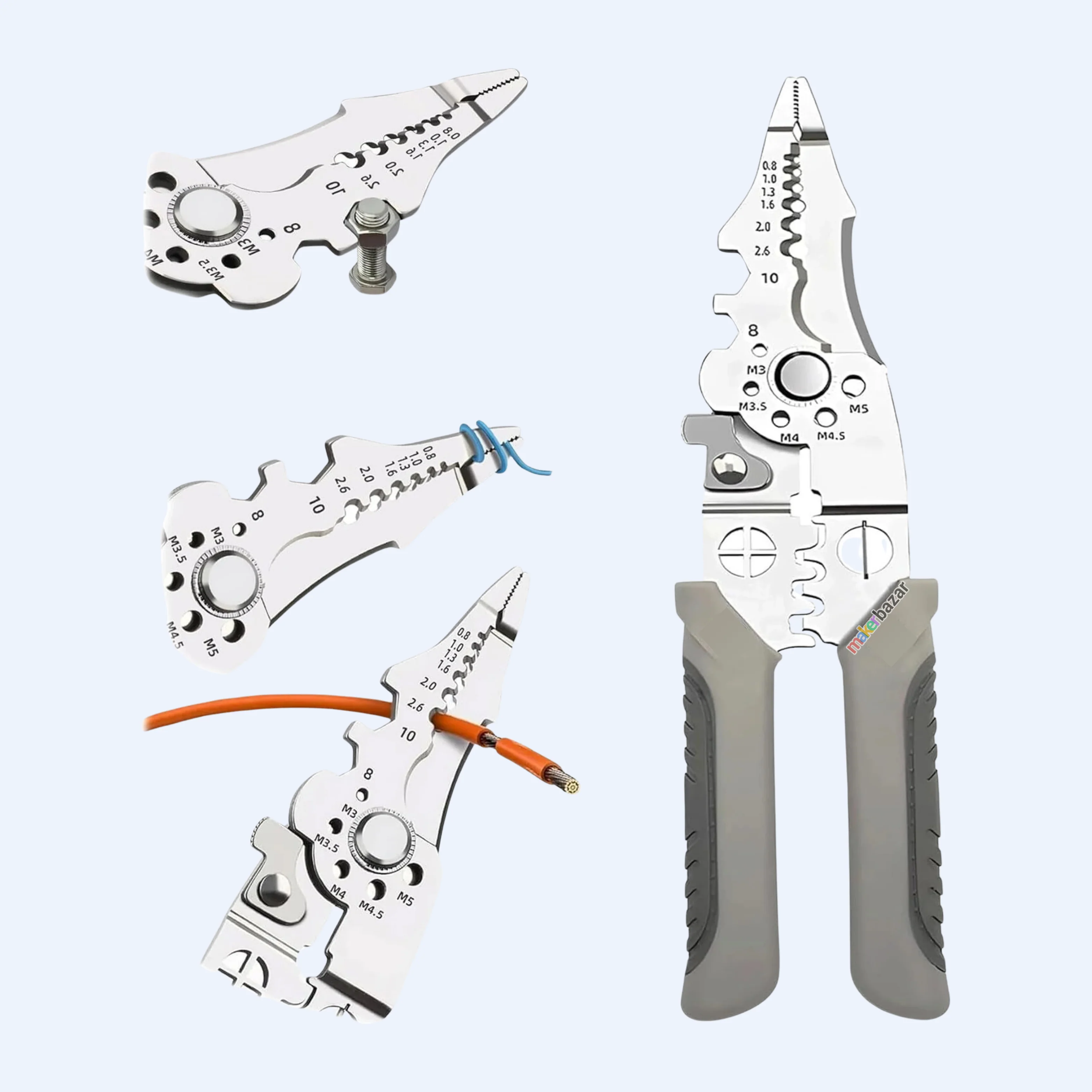 Multifunctional Wire Stripper, Crimper & Cable Cutter Tool Plier - Image 3
