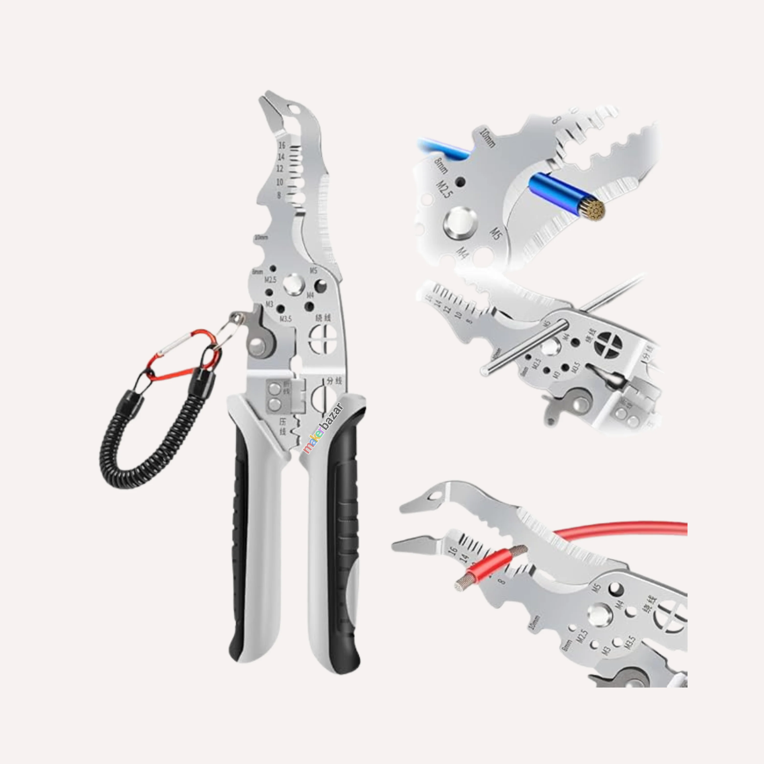 Multifunctional Wire Stripper, Crimper & Cable Cutter Tool Plier - Image 4
