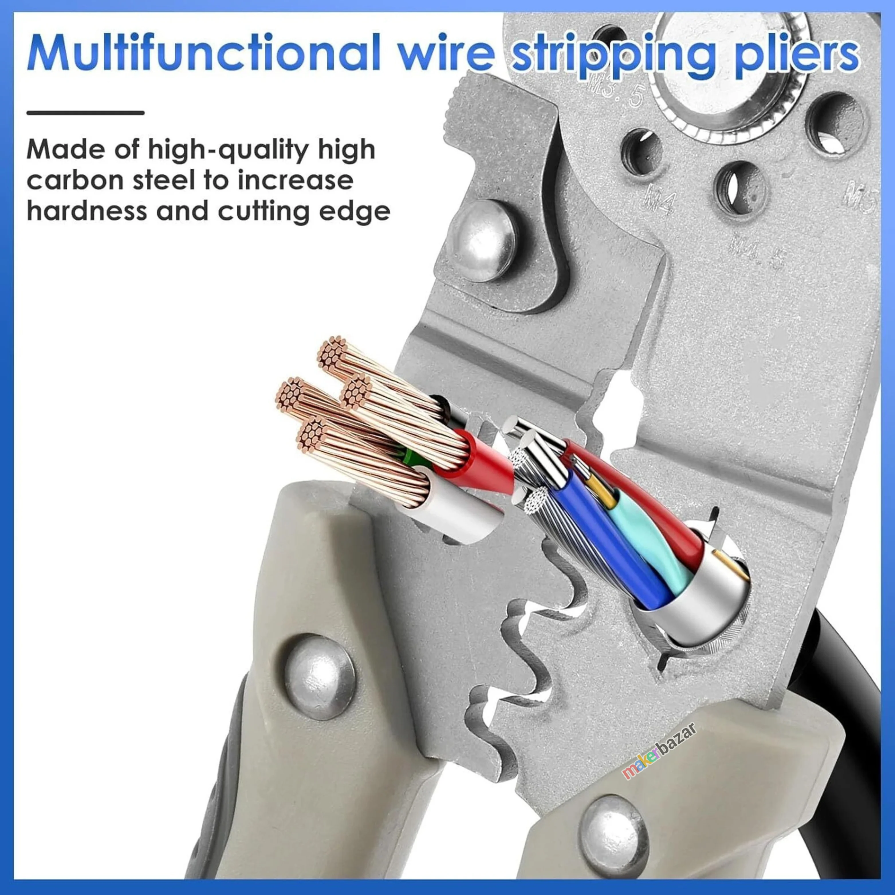 Multifunctional Wire Stripper, Crimper & Cable Cutter Tool Plier - Image 6