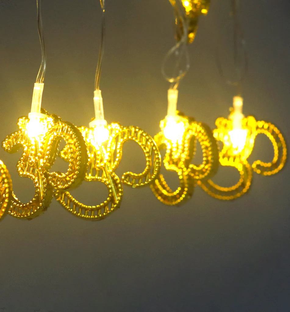 OM Shape 14 LED Golden String Lights - Image 2