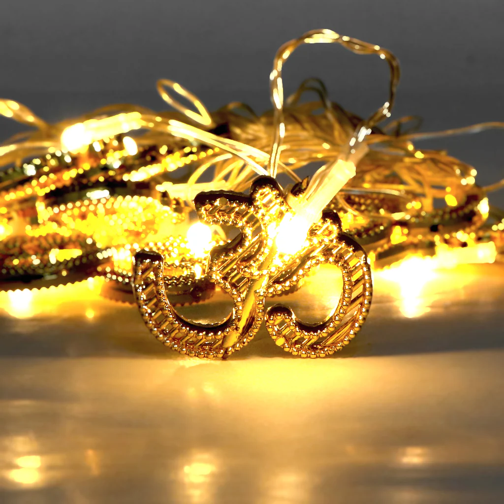 OM Shape 14 LED Golden String Lights - Image 5