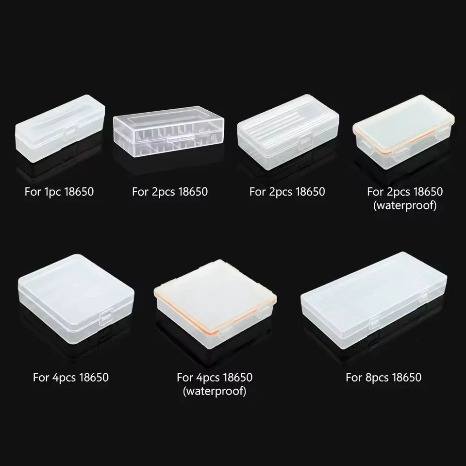 Portable Clear Plastic Storage Box for 18650 Batteries