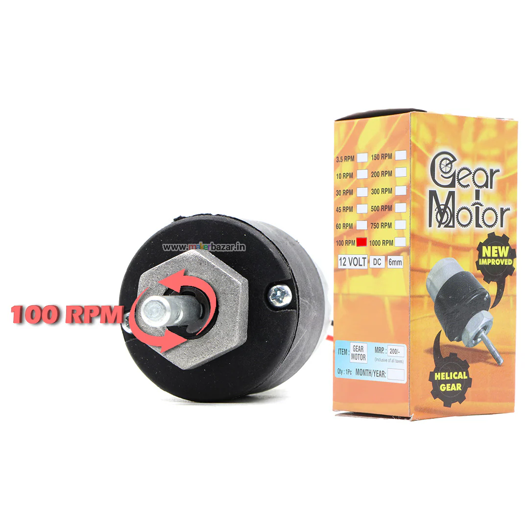 Premium Black: 12V Centre Shaft DC Helical Geared Motor - Image 14
