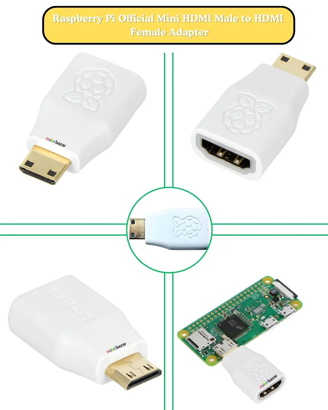 Raspberry Pi Official Mini HDMI Male to HDMI Female Converter - Image 3