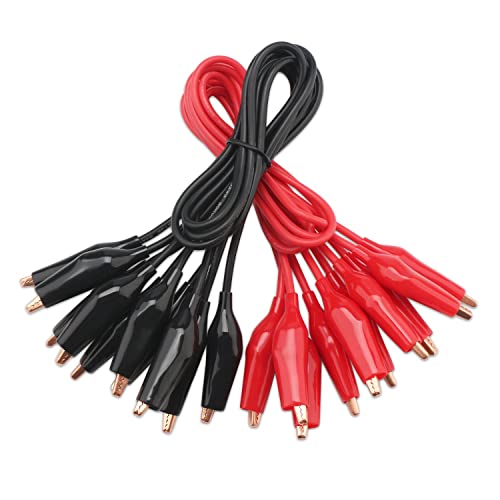 Alligator Crocodile Clips Electrical Test Lead Wire Red+Black (Pair) - Image 3