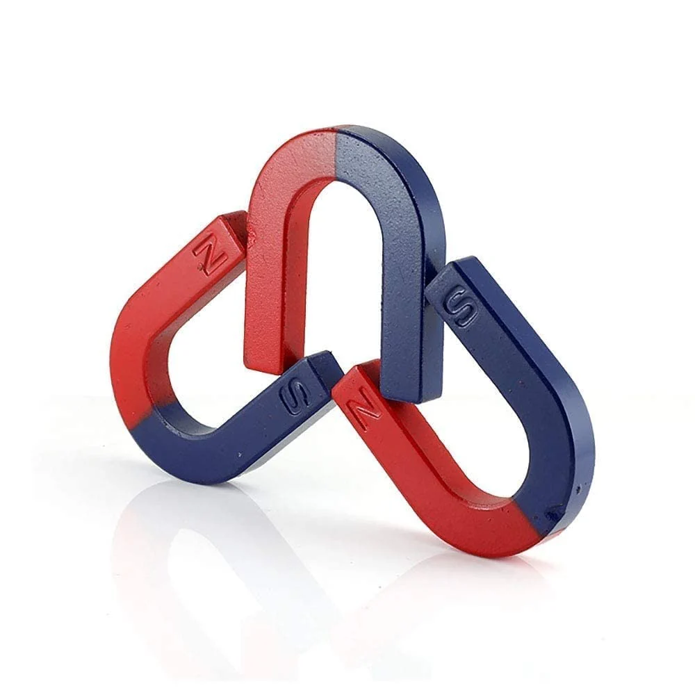 Red Blue Painted Pole U Shaped Horseshoe Magnet - Image 4
