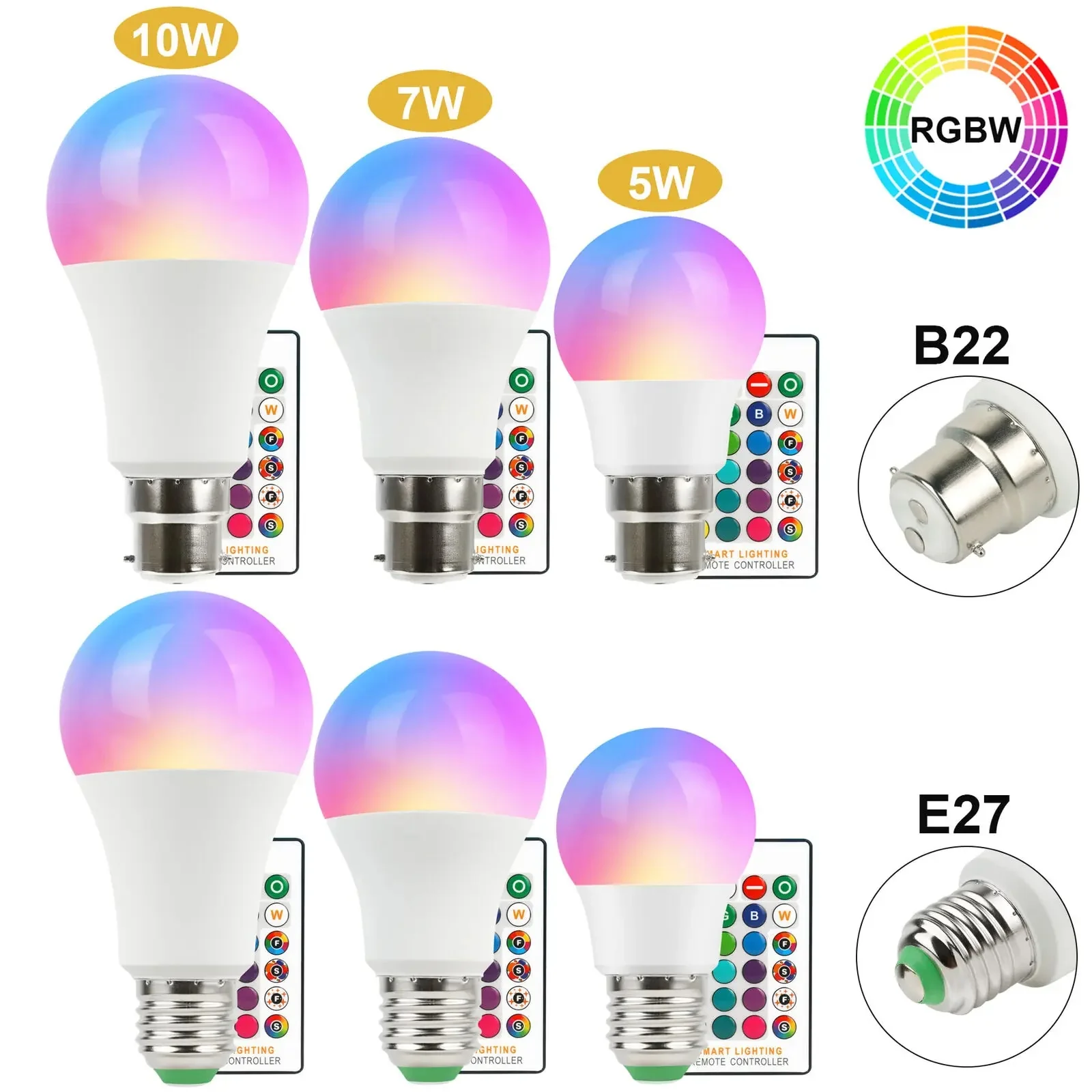 RGB+White AC LED Bulb with Remote - Image 4