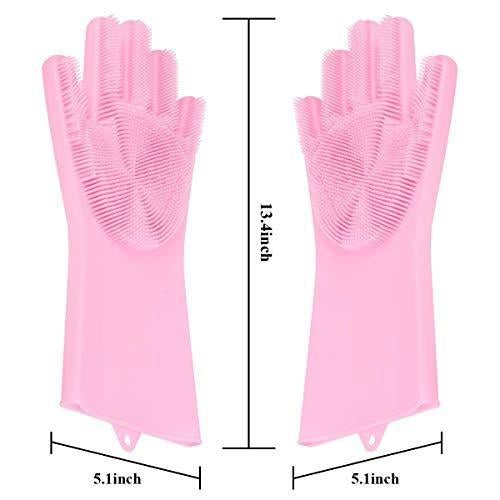 Silicone Gloves with Scrubber for Cleaning (Pair) Kim - Image 3