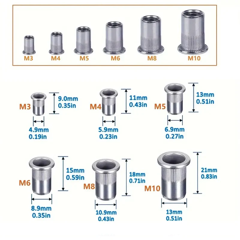 Silver Metal Rivet Insert Nut - Image 2