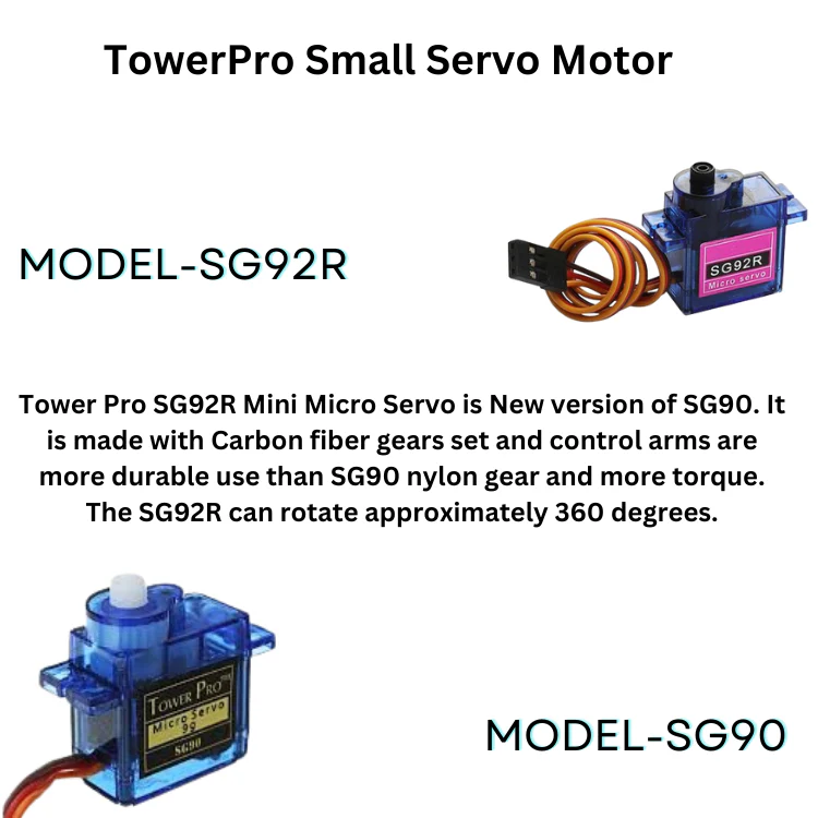 SG Series TowerPro Small Servo Motor Plastic Gear - Image 4