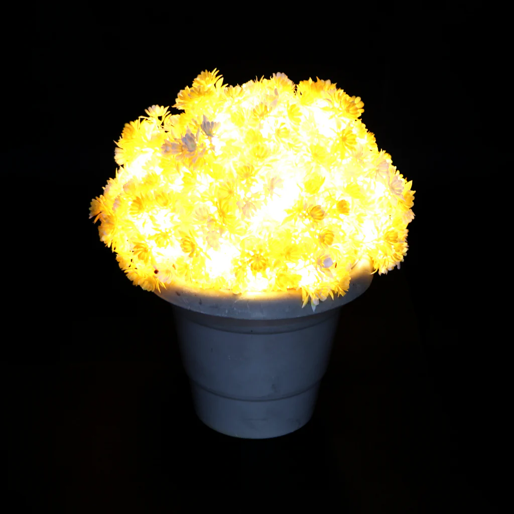 Small Yellow Flower With White Tip 60 LED String Fairy Lights - Image 4
