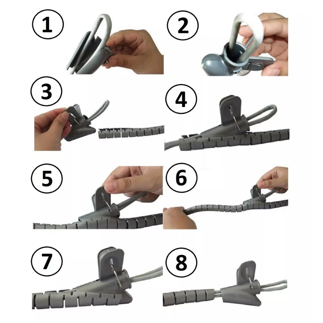 1.5M Spiral Cable Organizer Wrap with Clip - Image 8