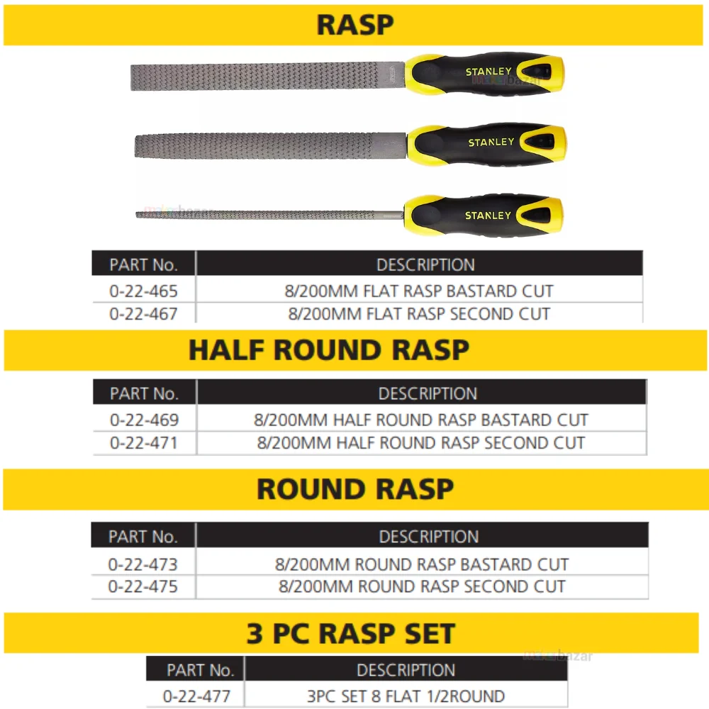 Stanley 8in/200mm Rasp Hand Filing Tool