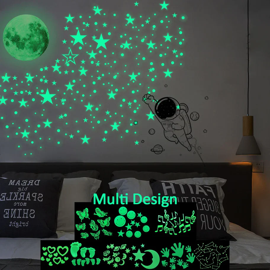Star Fluorescent Wall Ceiling Stickers Fluorescent Toys (Random Design) - Image 3