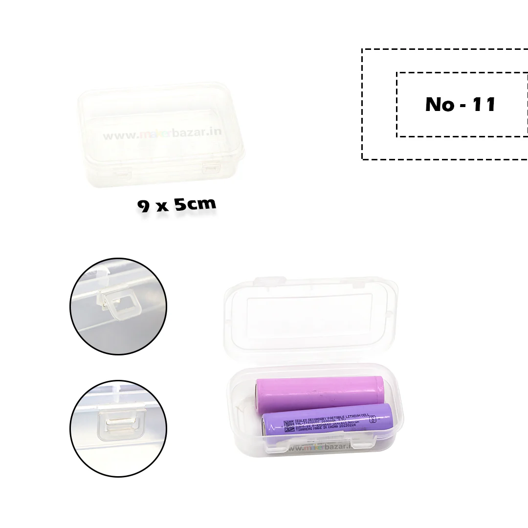 Transparent Rectangular Plastic Box with Attached Lid - Image 3