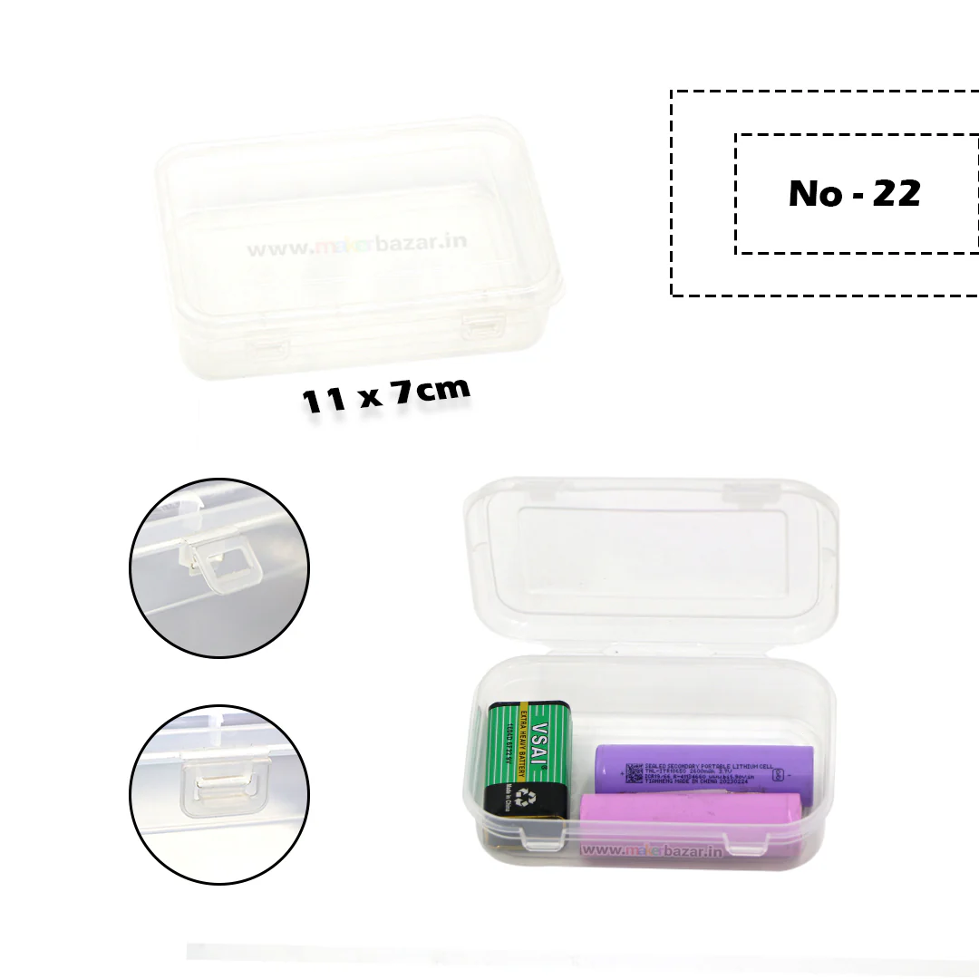 Transparent Rectangular Plastic Box with Attached Lid - Image 4