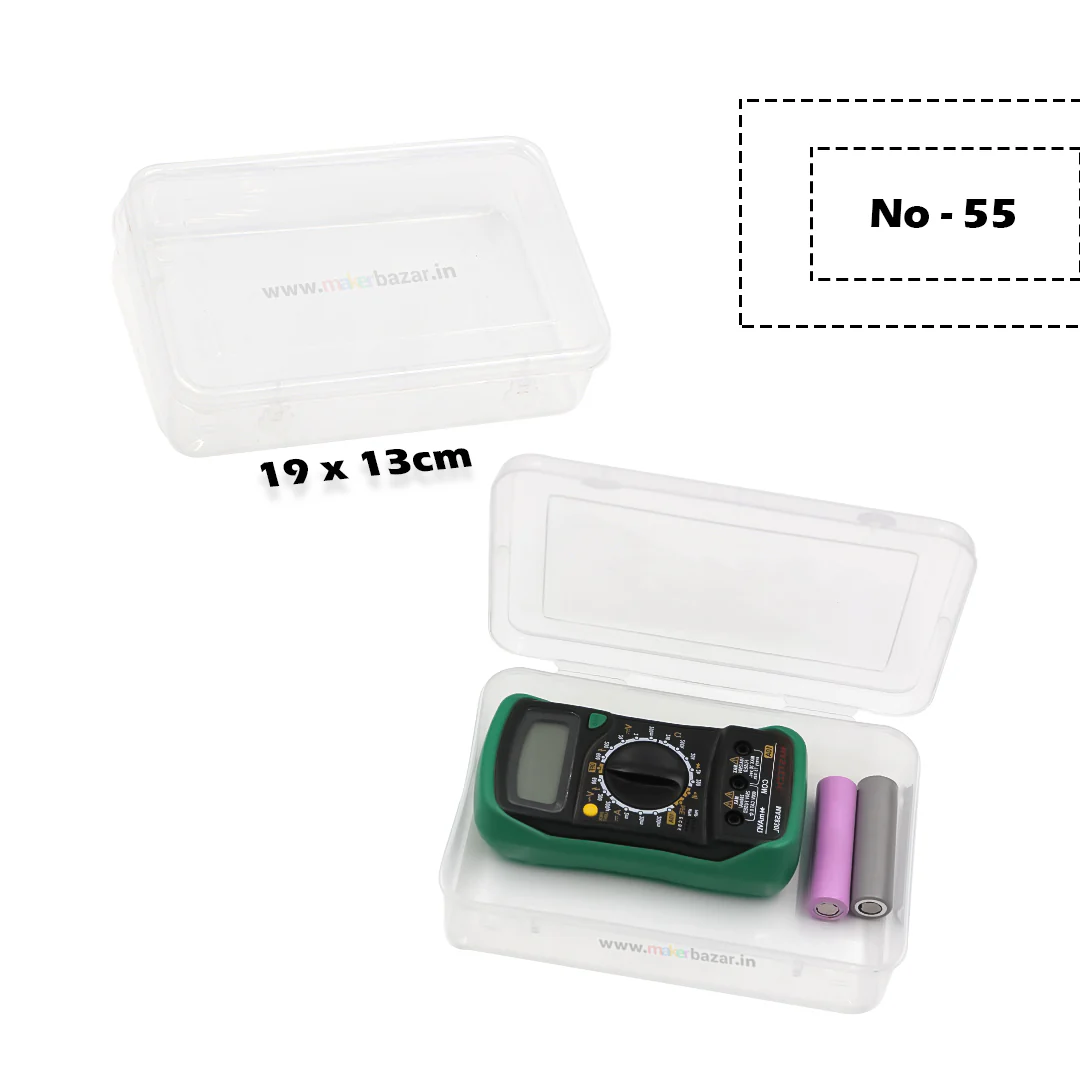 Transparent Rectangular Plastic Box with Attached Lid - Image 7