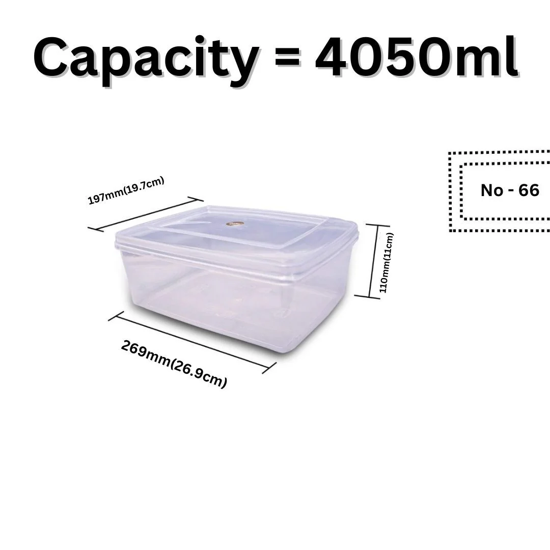 Deluxe Transparent Rectangular Plastic Box with Detachable Lid - Image 4