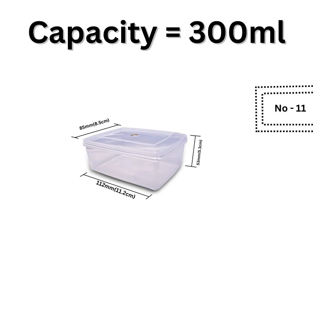 Deluxe Transparent Rectangular Plastic Box with Detachable Lid - Image 5