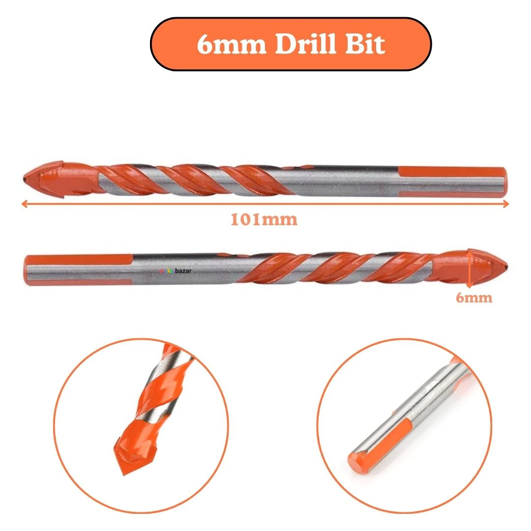 Glass & Tile Arrow-Head Tri-Flat-Handle Tungsten Carbide Drill Bit - Image 3
