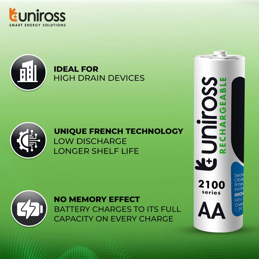 Eveready Uniross: Rechargeable AA Batteries Pack 1.2V NiMH - Image 5