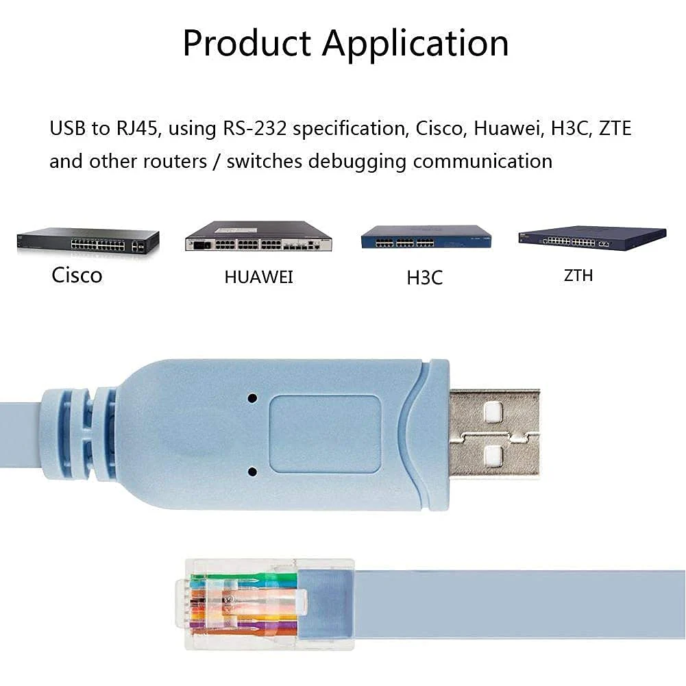 USB 2.0 Male to RJ45 Male Console Cable - Image 5