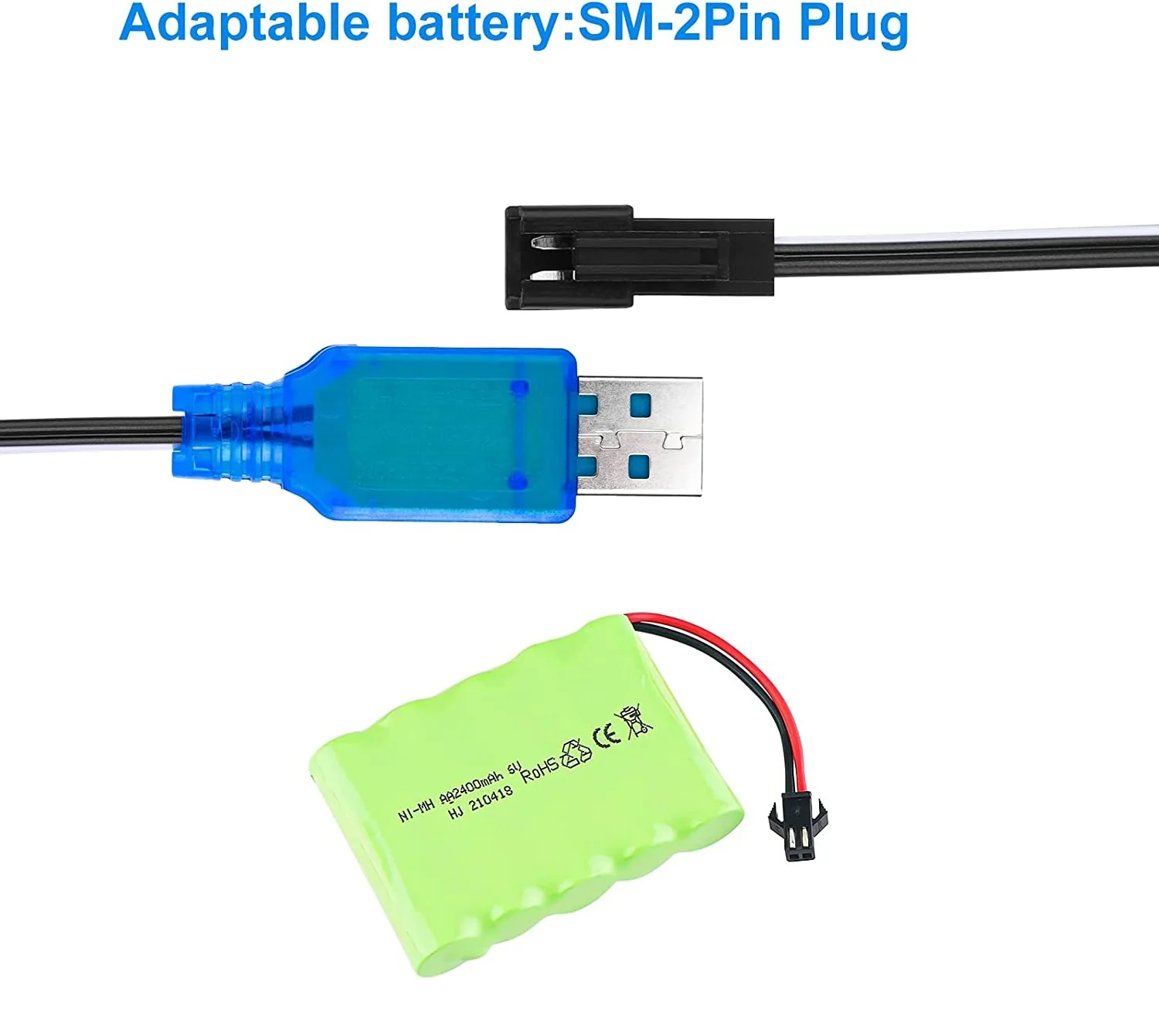 USB Charging Cable including Charging Protection BMS with SM 2P Plug for Ni-CD/Ni-MH Battery RC Car/ DIY - Image 7