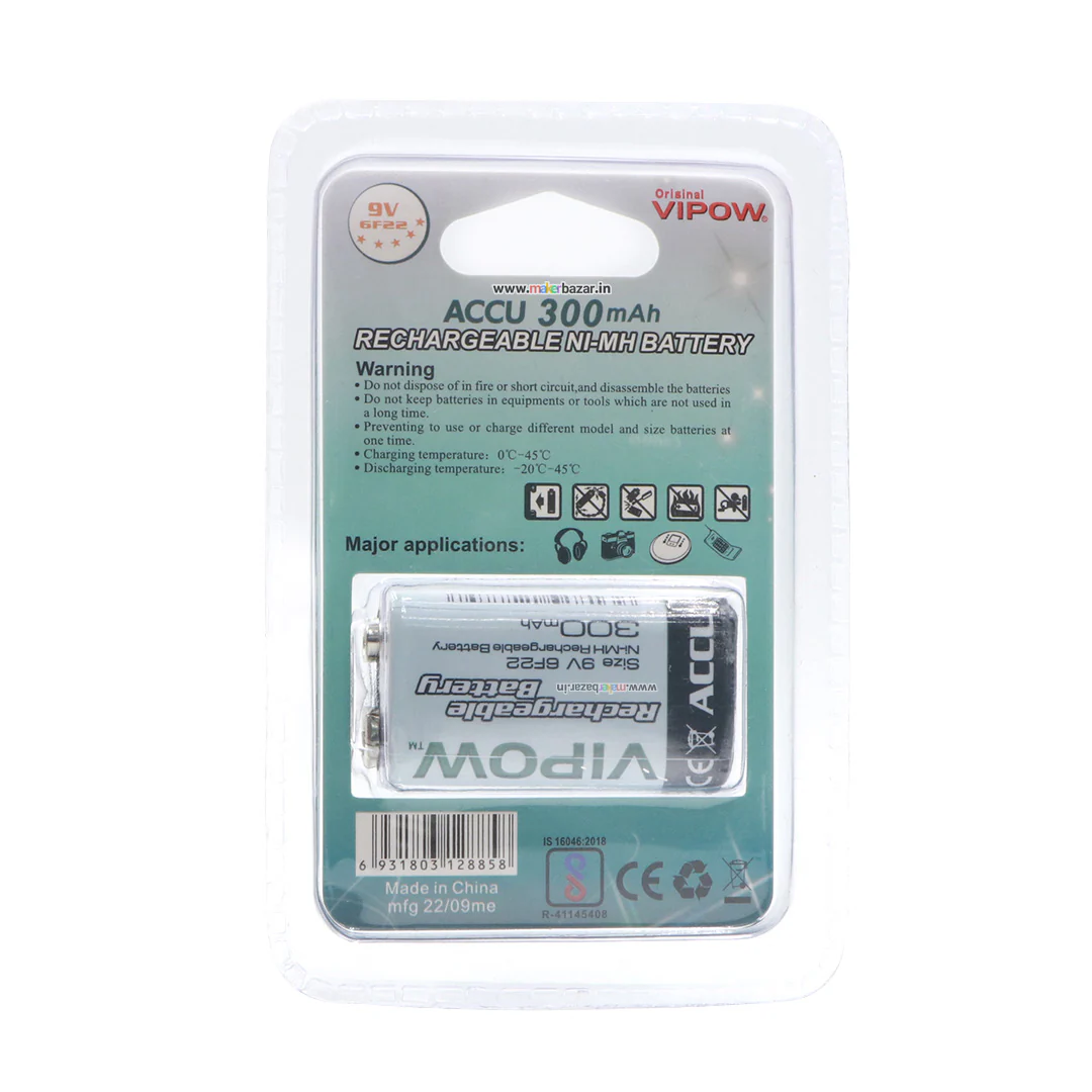 Vipow: ACCU 9Volt 300mAh Rechargeable NI-MH Battery - Image 3