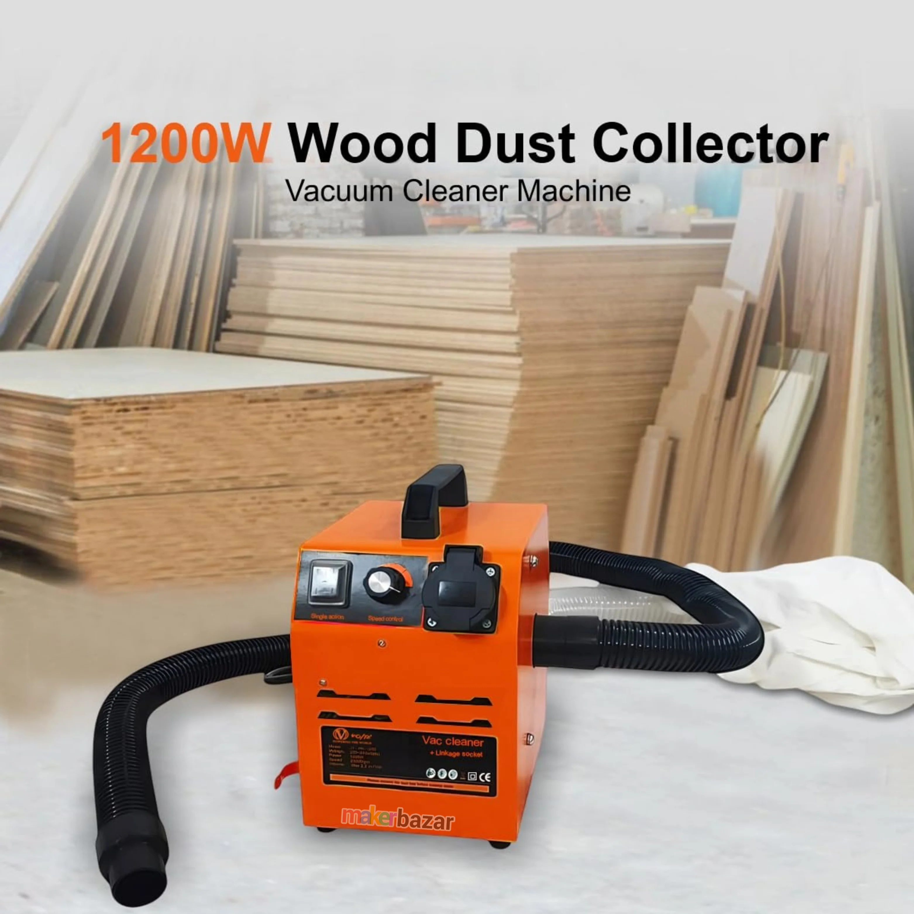 VOLTZ Mini Vacuum Cleaner 1200W for Woodworking Dust Collection - Image 6