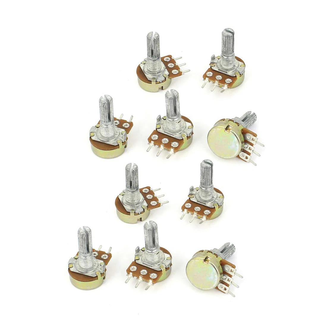 WH148 3pin 20mm Rotary Shaft Potentiometer, Audio Logarithm (A) Taper Pots - Image 8