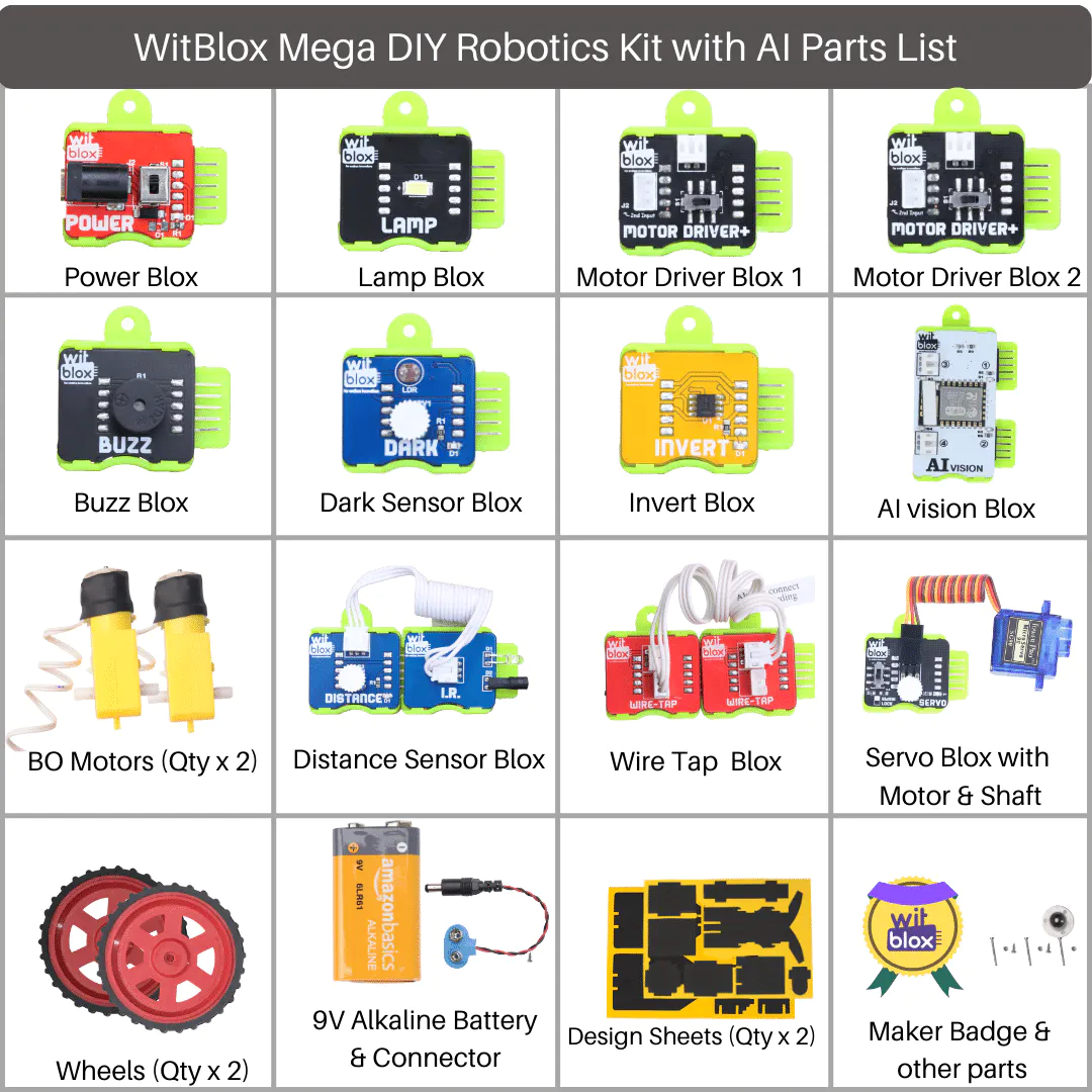 WitBlox Mega DIY Robotics Kit with Artificial Intelligence Edition [AI] - Image 6