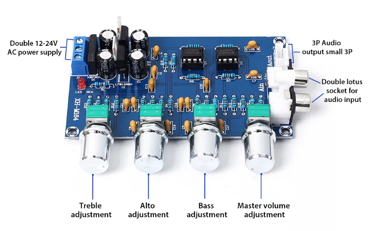 XH-M164 NE5532 Stereo Pre-amp Preamplifier Tone Board - Image 4